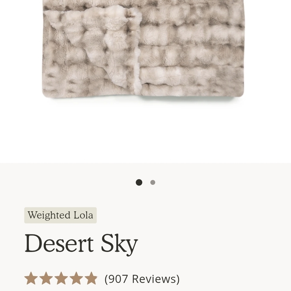 Lola Weighted Luxurious Faux Fur Throw Blanket Desert Sky Sold Out Online